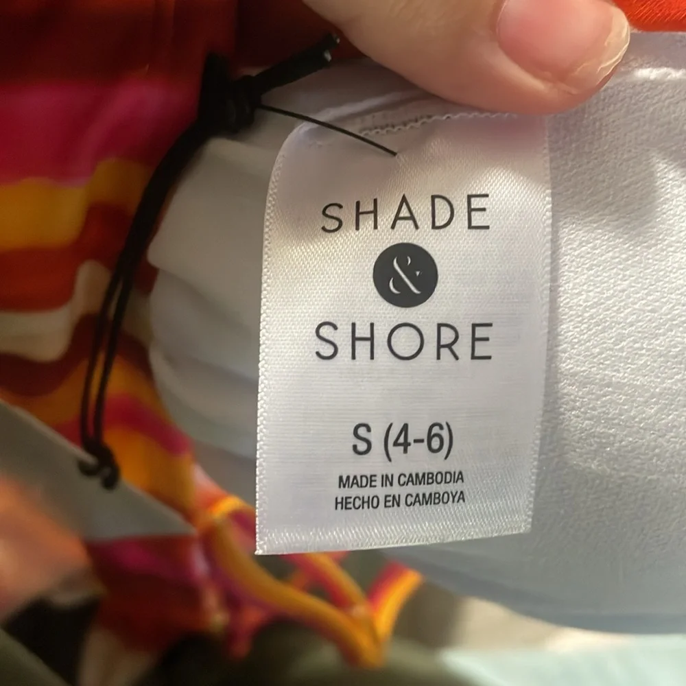 - 2/$30 New Shade Shore swimsuit in red candy stripes size medium